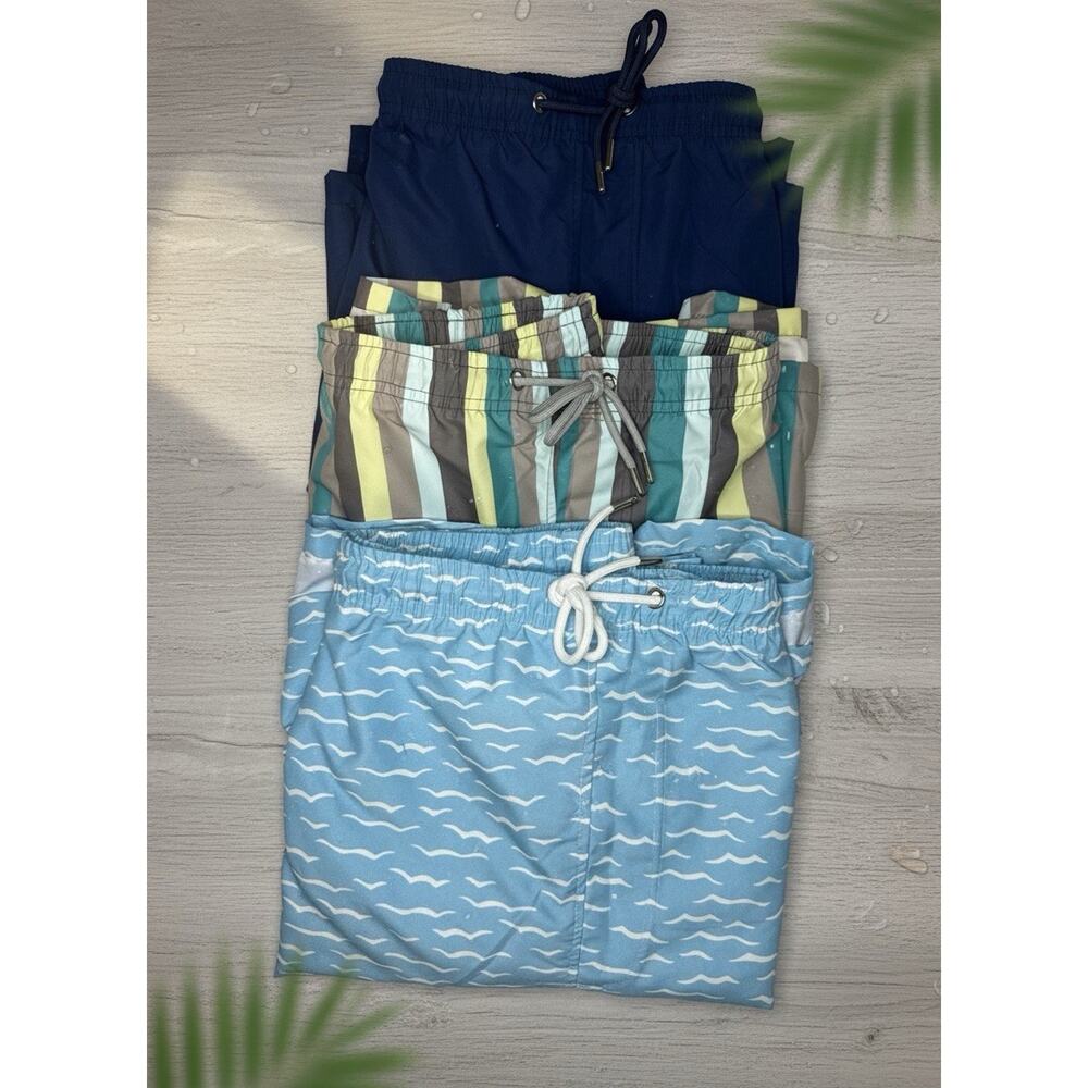 3 Pack: Men's Swim Trunks with Pockets & Mesh Lining Size 5XL